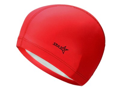 Шапочка для плавания комбинированная SAILTO :PU-N7  (Красный) - фото 1047845335