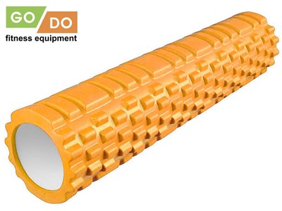 Валик ролл для фитнеса рельефный полый GO DO :JD2-60  (Оранжевый) - фото 1060284008