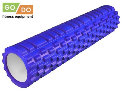 Валик ролл для фитнеса рельефный полый GO DO :JD2-60  (Синий) - фото 1060284010