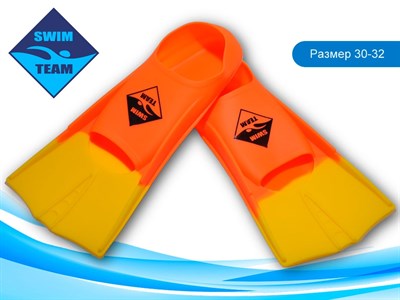 Ласты для бассейна размер 30-32 SWIM TEAM :ТЕ-2737-3  (оранжевый) - фото 1060284095