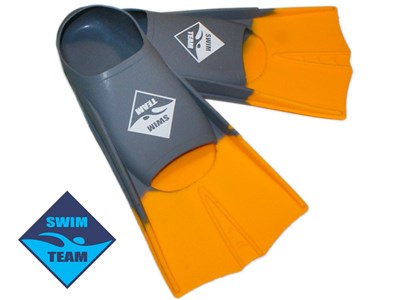 Ласты для бассейна размер 27-29 SWIM TEAM :TE-2737-2  (серо-оранжевый) - фото 1060284246