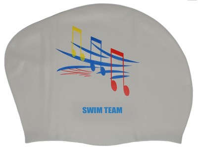 Шапочка для плавания для длинных волос SWIM TEAM ноты: KW-N  (Серебро) - фото 1060286670