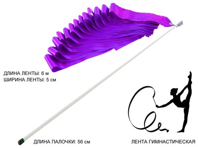 Лента гимнастическая. Цвет ленты: фиолетовый: АВ220-PP - фото 1060287397