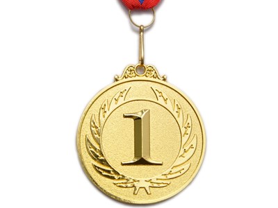 Медаль спортивная с лентой 1 место d - 6,5 см :Е05-1 - фото 1060289302