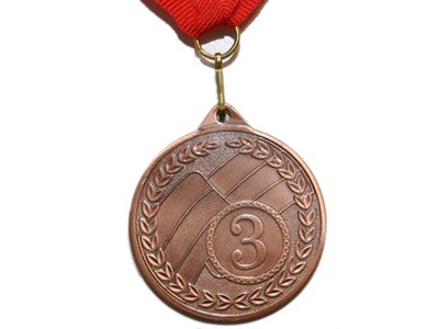 Медаль спортивная с лентой 3 место d - 5 см :МТ853-3 - фото 1060289534