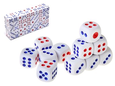 Кубик игровой №10. Цвет белый. Продается упаковками. В упаковке 100 шт. 10#Б-CK - фото 1060290147