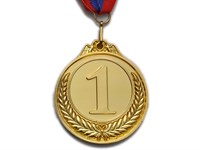 Медаль спортивная с лентой 1 место d - 6,5 см :PF-1