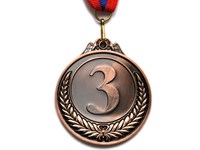 Медаль спортивная с лентой 3 место d - 6,5 см :PF-3