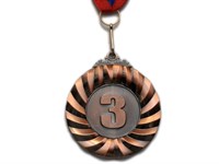 Медаль спортивная с лентой 3 место d - 6,5 см :Е03-3