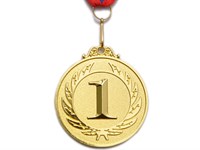 Медаль спортивная с лентой 1 место d - 6,5 см :Е05-1