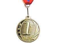 Медаль спортивная с лентой 1 место d - 5 см :1801-1