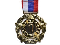 Медаль спортивная с лентой 1 место d - 5 см :1904-1