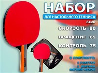 Набор для игры в настольный теннис 2 ракетки, 3 шарика: SE20