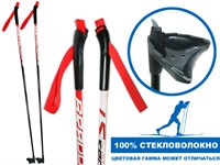 Палки лыжные стеклопластиковые TREK Universal ЦСТ 135см  red