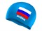 Шапочка для плавания SPRINTER. Классический дизайн с изображением флага России.  (Голубой) - фото 1060286875